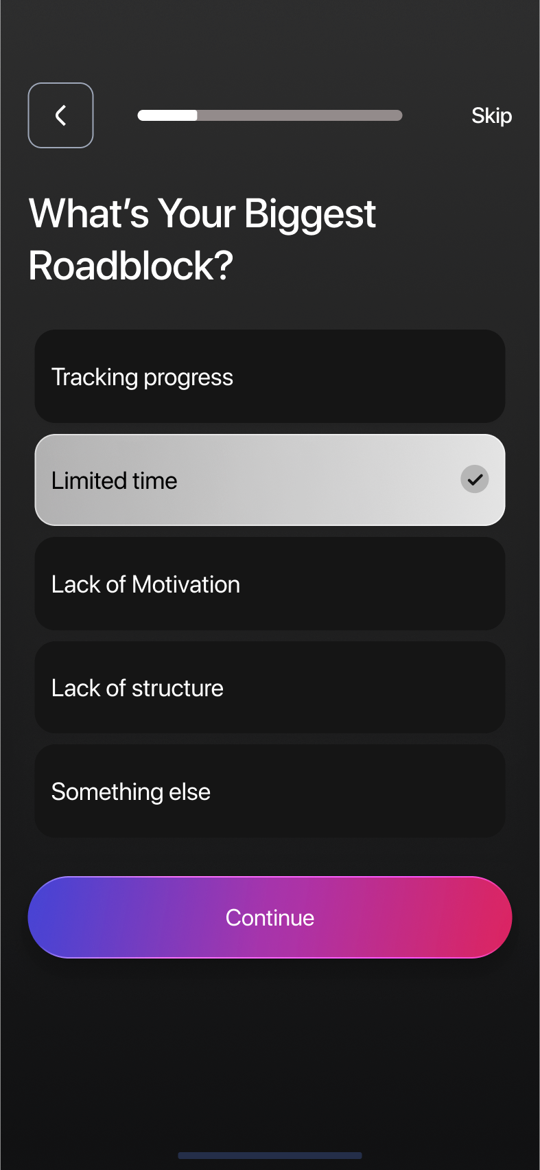 Planq Questionnaire Roadblock
