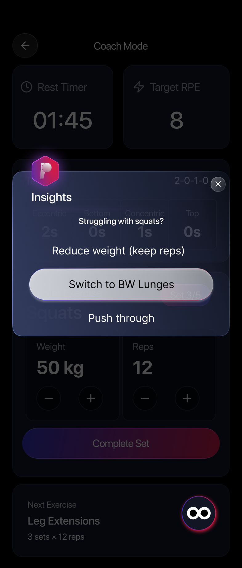 Coach Mode Rate of Perceived Exhaustion